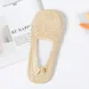 Calcetines Invisibles de Encaje de Silicona para Primavera y Verano con Suela de Algodón, Calcetines Cortos Antideslizantes de Seda de Hielo para Mujer