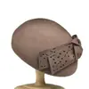 Boina Perforada Estilo Tweed para Mujer Otoño e Invierno Sombrero de Fieltro de Lana Australiana Sombrero de Celebridad Sombrero de Azafata de Moda
