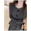 Camiseta Base Cinchada a la Cintura con Lazo, Nuevo Estilo Coreano de Invierno, Cuello Redondo, Top Interior Adelgazante y Dulce para Mujer