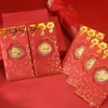 2026 Año del Caballo Sobre Rojo de la Suerte Moneda Conmemorativa con Lámina de Oro Paquete Rojo Creativo de Año Nuevo Pequeño Regalo para Reunión Anual de Empresa