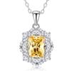 Collar de plata de ley S925 con diamantes amarillos de talla flor de hielo y azúcar, para mujer rica y de alta sociedad, con colgante de tesoro colorido y hermoso con diamantes de alto carbono para mujer