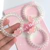 Asas Transparentes Linha de Telefone Amor Anel de Cabelo Coração Fofo Pequeno Elástico Não Machuca Cabelo Corda de Laço Pulseira Melhor Amigo de Casal