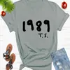 Moda europea y americana 2025 1989ts camiseta redonda simple estampada para hombre y mujer europea y americana