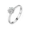 Anillo de Plata S925 Modelo Nuevo Transfronterizo con Piedra de Moissanita Color D, Simple y Elegante, Anillo de Lujo Ligero Estilo Ins al por Mayor