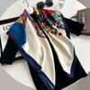 Pañuelo cuadrado grande de viaje decorativo para mujer de sarga de 90 cm, chal de seda, pañuelo para la cabeza, pañuelo de regalo al por mayor