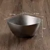 Tazón vintage de acero inoxidable para snacks, tazón para condimentos de hot pot, tazón de cena de forma irregular, tazón para papas fritas y kimchi, plato para platillos fríos, tazón para salsa para mojar