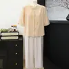Nuevo conjunto de dos piezas estilo chino para el Día de la Madre de verano, con chaqueta abotonada, top abotonado para mujeres de mediana edad y mayores