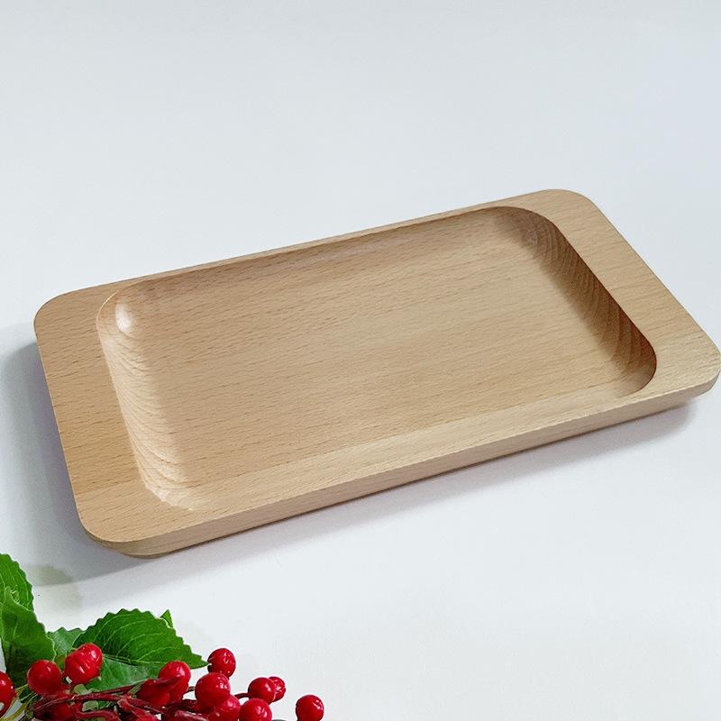 跨境批发榉木托盘 木质家用点心餐盘 日式桌面饰品收纳盘拍照道