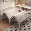 Cama individual plegable, portátil para uso doméstico, marco de hierro reforzado y engrosado, cama doble para dormitorio, cama de campaña simple para viviendas de alquiler
