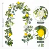 Enredadera de Limón de Primavera Transfronteriza Enredadera de Flores de Eucalipto Decoración de Mesa para Hogar Boda Fruta de Limón Artificial Enredadera de Simulación