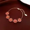 Pulseira com Pingente Redondo de Zircônia Super Brilhante Estilo Francês, Pulseira Exquisita de Luxo Leve de Alta Qualidade, Joia Feminina Fashion e Versátil