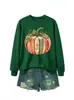 Libro de Calabaza Borde Dorado Comercio Electrónico Transfronterizo Amazon Mayorista Para Mujer Holgado Versátil Tallas Grandes Moda Casual Sudadera con Capucha