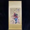 Pintura de Rollo, Caligrafía y Pintura Antigua, Pintura de Entrada, Imitación Estilo Vintage, Ya Enmarcado, Pintura Colgante Thangka Religiosa, Caligrafía y Pintura de Tigre en la Montaña