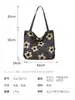 Bolso de lona de nuevo diseño con lunares, estampado de leopardo, patrón floral negro, bolso de compras grande para mujer, bolso de mano con estampado en el hombro texturizado