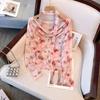 Top de Malla de Doble Capa Tie-Dye Retro para Mujer Primavera Nuevo Diseño de Nicho Camisa de Manga Larga con Cuello Oscilante