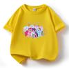 Camiseta Infantil de Algodão com Gola Redonda e Manga Curta Estampada de Pônei Roupa de Bebê Camiseta de Algodão para Meninas Comércio Exterior
