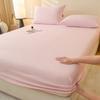 Nueva Sábana Bajera Ajustable de Color Sólido de Alto Gramaje de Terciopelo de Leche, Pieza Única, Suave, Absorbente, Lisa, Manta de Cama de Coral Fleece