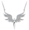 Collar de Acero de Titanio con Alas de Ángel Transfronterizo para Hombres, Moda Hip-Hop Tendencia Retro Versátil Joyería de Diseño Personalizado para Mujeres