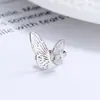 Brinco de Pressão Borboleta Feminino Prata 925 Design de Personalidade Doce Borboleta Brinco de Pressão Assimétrico Estilo ins Joia de Orelha Elegante