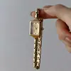 Reloj Pulsera Vintage Cacaxi, Movimiento Retro Compacto, Reloj Pequeño Dorado, Reloj de Pulsera Artístico Rectangular de Lujo Ligero A258