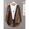 Chaqueta con capucha informal para mujer, estilo coreano, holgada, talla grande, longitud media, 2025