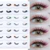 Zorro Pestañas Postizas de Tallo Transparente Colorido Fábrica Personalizada Encantadoras Gruesas Exageradas Pestañas Postizas Suministro Transfronterizo