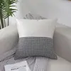 Almofada Decorativa de Tecido Tecnológico Pied-de-Poule, Almofada para Cabeceira de Cama Estilo Nórdico, Almofada Lombar, Capa de Almofada para Sofá de Encosto Venda por Atacado