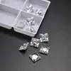 Gema Blanca Cuadrada de 1x1 mm a 12x12 mm Corte Princesa Circonita Piedra Suelta para Pendientes, Anillos y Monturas de Anillo