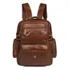 Mochilas Personalizadas de Couro Genuíno, Série Leve, Mochilas de Couro Oleado e Encerado, Mochilas Casuais Unisex Estilo Coreano, Fábrica