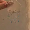 Brincos de Franja Fogos de Artifício Gota d'Água Azuis, Frescos e Elegantes, para Mulheres, Design Suave e de Nicho, Luxo Leve, Brincos de Estilo High-End