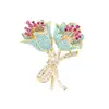 Elegante broche de tulipán azul para decoración de cuello de abrigo, alfiler floral de alta gama, accesorio de moda para mujer