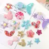 Acessórios para Joias DIY Presilhas de Cabelo Acessórios de Cauda de Peixe com Glitter Acessórios de Cabelo para Crianças Decoração de Acessórios para Roupas Estrela de Cinco Pontas