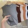 Nuevo Estilo Otoño e Invierno Chaleco Cálido Engrosado Cepillado de Cuello Medio Alto para Mujer, Algodón Puro Ajustado con Almohadillas en el Pecho, Camiseta Base de Capa Interior Forrada de Felpa