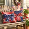Nueva funda de almohada con decoración de lazo del Día de la Independencia Americana de Amazon, decoración conmemorativa del 4 de Julio, cojín para sofá