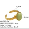 Anillos Europeos y Americanos de Acero de Titanio Incrustados con Joyería de Piedra Natural, Lujo Ligero, Anillos Abiertos Versátiles y de Alta Gama de Acero Inoxidable para Mujer Que No Se Desvanecen