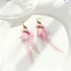 Pendientes Bohemios de Plumas Transfronterizos Estilo Étnico Simple Retro Pendientes de Borla de Vacaciones de Verano en la Costa Accesorios para Mujer