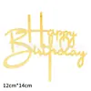 Decoración Acrílica Grande para Pastel Transfronteriza con Texto en Inglés Feliz Cumpleaños Inserto para Pastel Suministros para Fiestas Fabricante