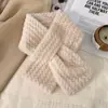 Gola térmica de pele, cor sólida, fácil de usar, estilo cruzado, modelo feminino, nova coleção de inverno 2026, espessa para aquecimento e proteção contra o frio