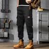 Pantalones Delgados de Verano con Estampado de Grullas para Hombre Estilo Japonés Marca de Moda Ins Pantalones Haren con Bolsillos Múltiples Deportivos Casuales Largos