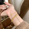 Pulsera Popular de Flor de Lirio Cepillada de Xiaohongshu para Mujer, Joyería de Moda Apilable, Diseño de Flor de Lirio por Ambos Lados