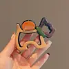 Pinza para el pelo de verano estilo ins con bloques de color para mujer, pasador lindo de lunares japoneses para niña, pinza de tiburón grande para recogidos.