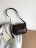 Nueva Moda Simple Bolso Cuadrado Pequeño de Hombro Cuero PU Estilo Nicho Bolso de Axila de Alta Gama Retro Concha Silla de Montar
