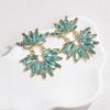 Exclusivamente transfronteriza para pendientes de borlas de flores de diamantes llenos de acero inoxidable estilo ins, pendientes OL de alta moda que combinan con todo.