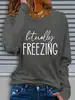 Camiseta de manga larga 'Literalmente Fresco' con estampado de letras