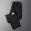 Calças Masculinas de Verão Finas Largas Retas Casuais Esportivas Elásticas Moda Coreana Cropped de Linho
