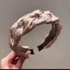 Exquisita diadema alta de calavera para mujer, diadema trenzada de pedrería de alta calidad, elegante, combina con todo, pinza para el cabello para lavarse la cara, venta al por mayor