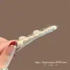 Pinza para el cabello de Hilo de Perlas con Adorno de Pedrería de Alta Resistencia, Pinza de Pato, Pinza Lateral para la Frente Suave y Elegante, Pinza para Flequillo, Accesorio para el Cabello