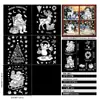 Decorações de Natal Papai Noel Pinguim Desenho Animado Branco Rena Árvore de Natal Adesivos de Vidro Estáticos Cross-Border