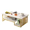 Sala de estar Hogar Apartamento Pequeño Mesa de Comedor Integrada Doble Uso Mesa Pequeña Simple Doble Capa Multifuncional Mesa de Café
