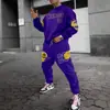 Traje de Sudadera con Cuello Redondo y Pantalón para Hombre Temu Transfronterizo Estampado 3D Moda Hip-Hop al Aire Libre Ropa Deportiva